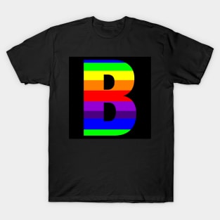 The Letter B in Rainbow Stripes T-Shirt